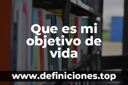 Que es mi objetivo de vida