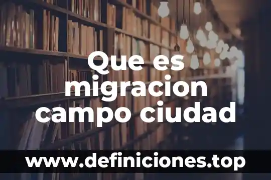 Que es migracion campo ciudad