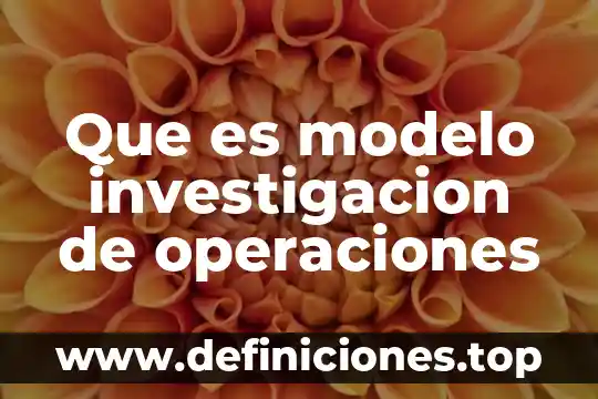 Qué es un informe de investigación y su importancia 3 Que es modelo investigacion de operaciones