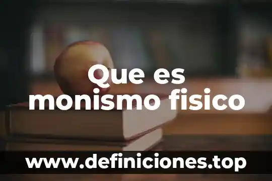Que es monismo fisico