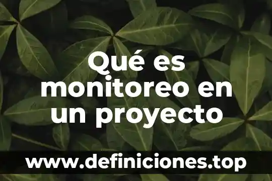Que es un sistema de monitoreo inalambrico 3 Qué es monitoreo en un proyecto