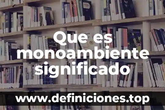Significado que es la salud 4 Que es monoambiente significado