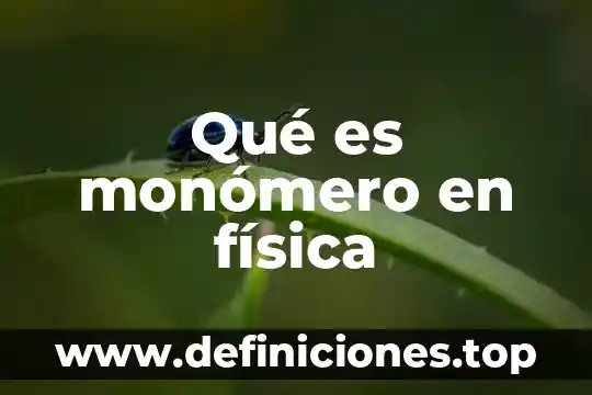 Que es la fisica letra cu 7 Qué es monómero en física