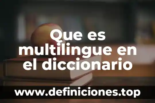 Que es multilingue en el diccionario