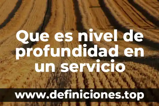 Qué es profundidad de agua 5 Que es nivel de profundidad en un servicio