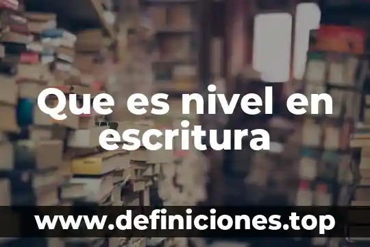 Que es nivel en escritura