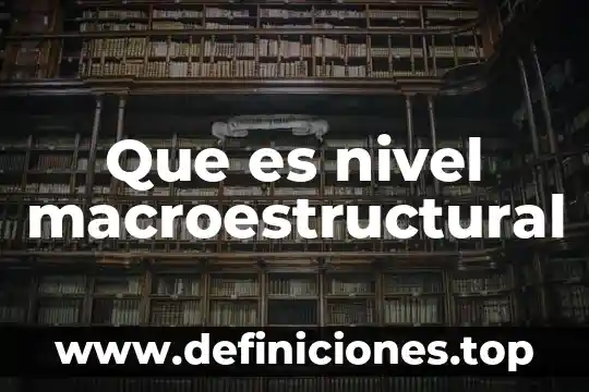 Que es nivel macroestructural
