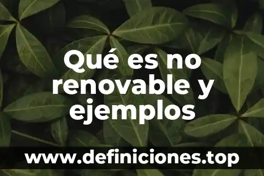 Que es un recurso renovable limitado 5 Qué es no renovable y ejemplos