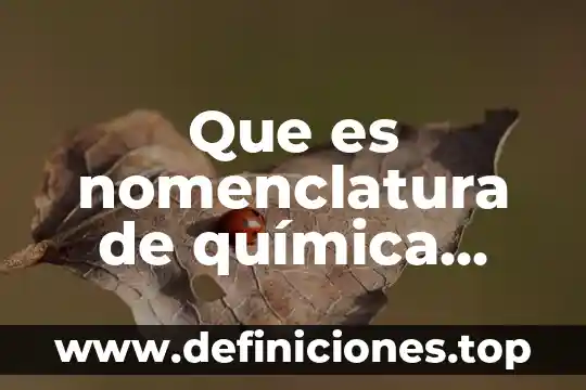 ¿Qué es la química orgánica química inorgánica? 5 Que es nomenclatura de química inorgánica