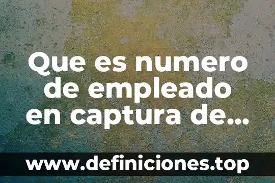 Que es numero de empleado en captura de datos