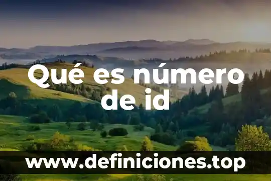 Qué es número de id