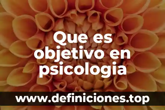 Que es objetivo en psicologia