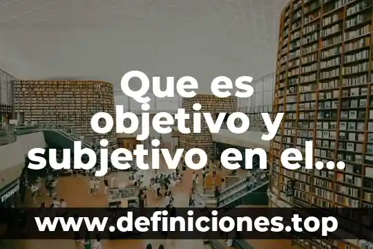 Que es objetivo y subjetivo en el derecho