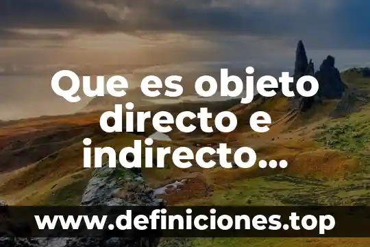 Que es objeto directo e indirecto ejemplos