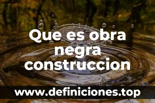 Que es obra negra construccion