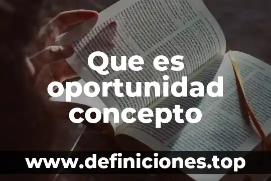 Que es oportunidad concepto