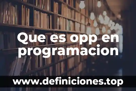 Que es opp en programacion