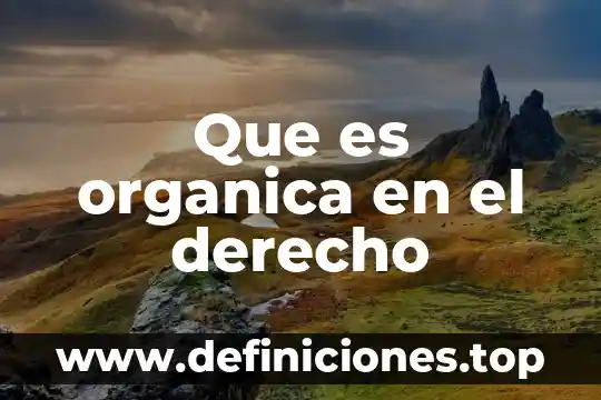 Que es una olecula organica 8 Que es organica en el derecho