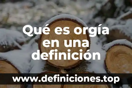 Qué es orgía en una definición