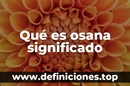 Significado que es la salud 8 Qué es osana significado