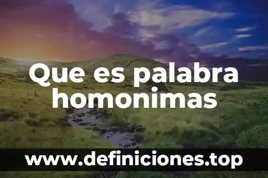 Que es palabra casanova 8 Que es palabra homonimas