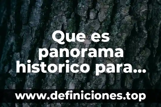 Que es un hecho historico personal 6 Que es panorama historico para niños