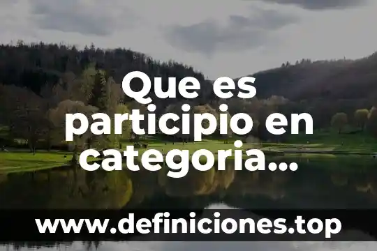 Que es participio futuro ejemplos 6 Que es participio en categoria gramatical ejemplos