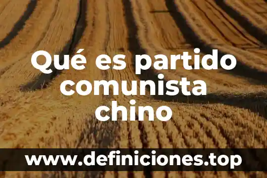 Que es una sociedad comunista 3 Qué es partido comunista chino