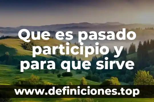 Que es participio futuro ejemplos 5 Que es pasado participio y para que sirve