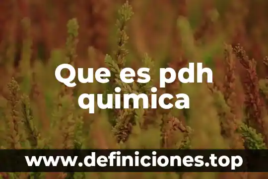 Que es pdh quimica