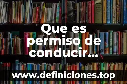 Que es permiso de conducir numero
