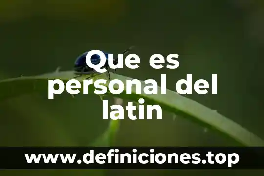 Que es personal del latin