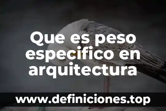Que es peso especifico en arquitectura
