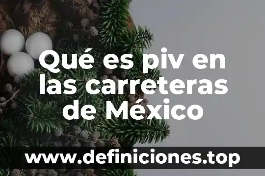 Qué es piv en las carreteras de México