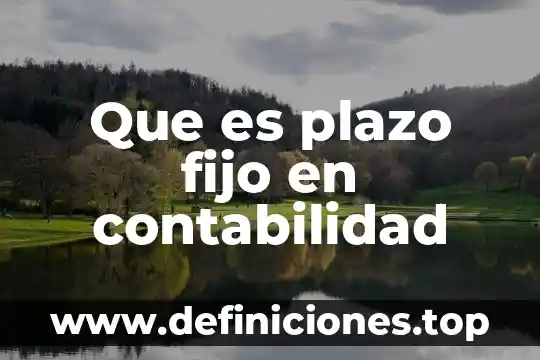 Que es exportacion en contabilidad 7 Que es plazo fijo en contabilidad