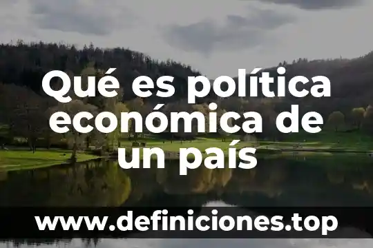 Que es un sistema economico de un pais 8 Qué es política económica de un país