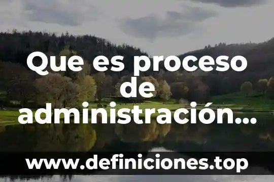 Que es proceso de administración de recursos