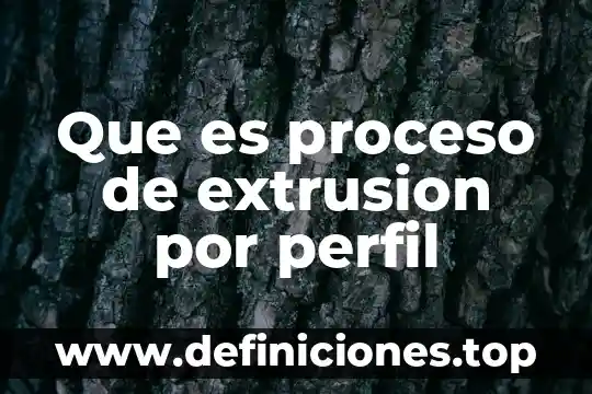 Que es proceso de extrusion por perfil