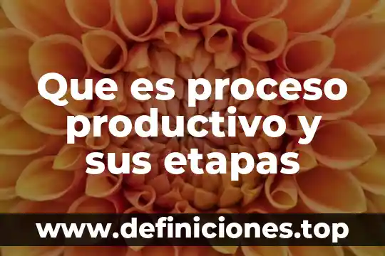 Que es encadenamiento productivo 8 Que es proceso productivo y sus etapas
