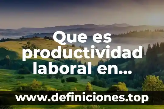 Que es el examen ambiental laboral 7 Que es productividad laboral en economia