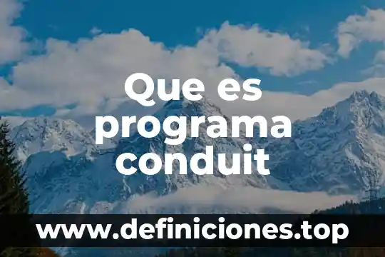 Que es un programa istitucional 8 Que es programa conduit
