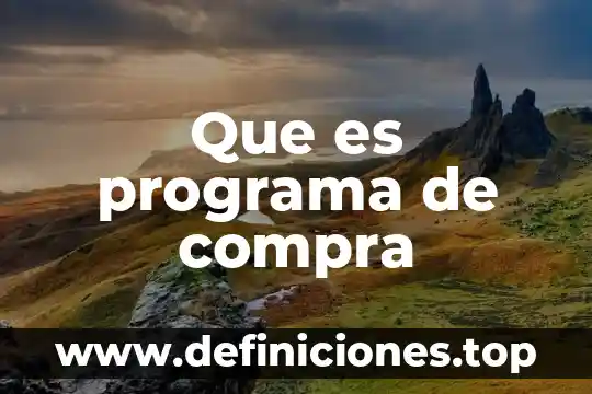 Que es la compra y venta organizacional 6 Que es programa de compra