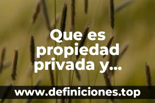 Que es propiedad privada y publica