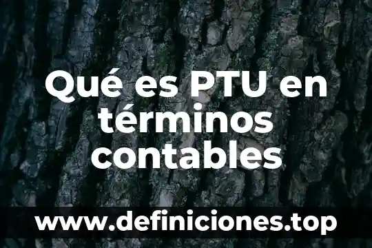 Qué es protoplasto en términos científicos 8 Qué es PTU en términos contables