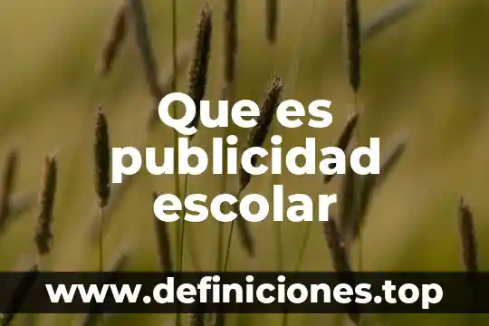 Que es publicidad escolar