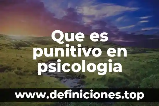Que es punitivo en psicologia