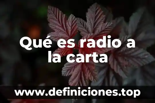 Que es una carta de intención no vinculativa 6 Qué es radio a la carta
