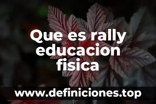 En educacion fisica que es condencioin fisica 8 Que es rally educacion fisica