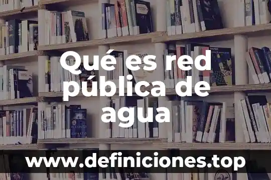 Qué es red pública de agua