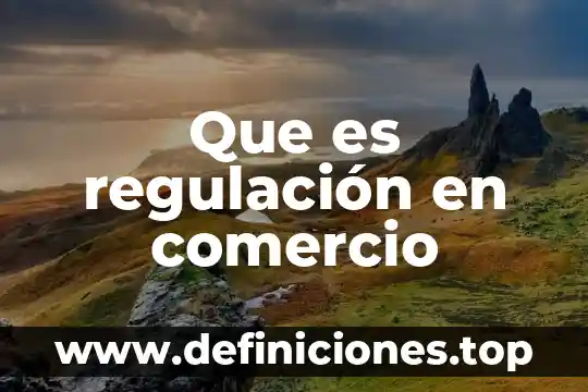 Que es regulación en comercio